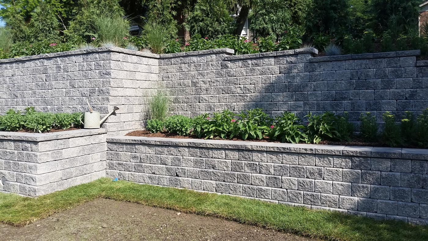 See Exquisite Work Hardscapes Two Tiered Retaining Wall